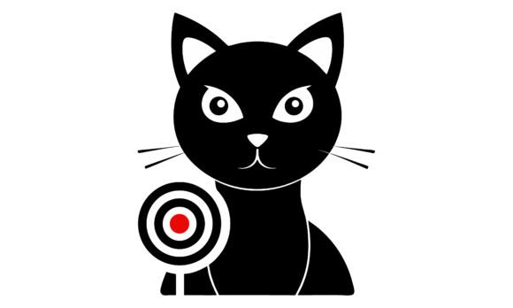 Black Cat Holding a Target