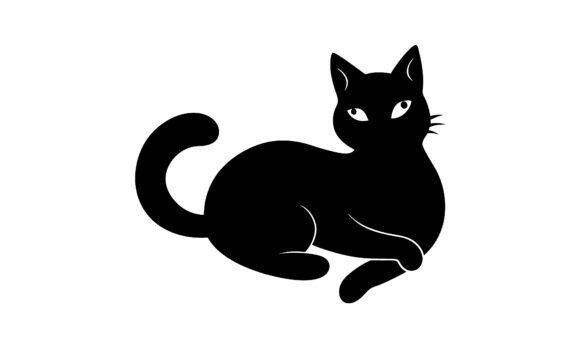 Black Cat Silhouette Vector Illustration