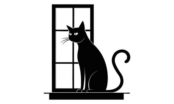Black Cat Sitting Near Window