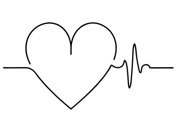 Black Heartbeat Line Symbol Vector