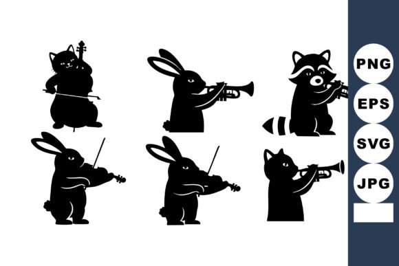 Black Silhouette Animal Orchestra