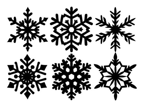 Black Silhouette Snowflake Vector