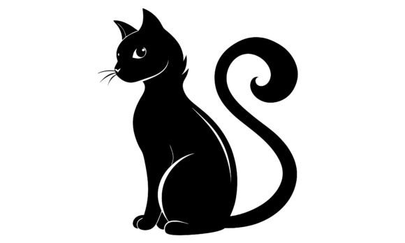 Cat Black Silhouette Design