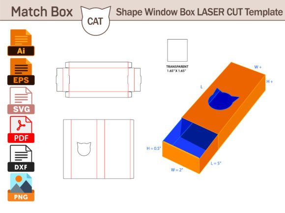 Cat Shape Drawer Box LASER CUT Template