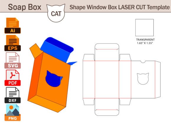 Cat Shape Soap Box LASER CUT Template