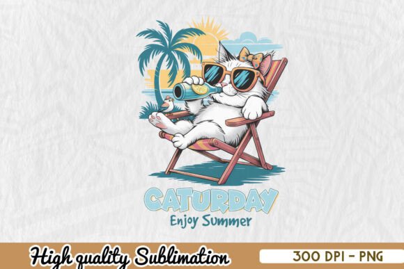 Caturday Summer Cool Vibes Cat PNG