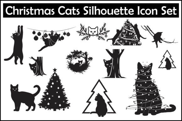 Christmas Cats Silhouette
