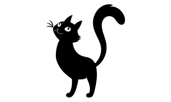 Curious Black Cat Silhouette Looking