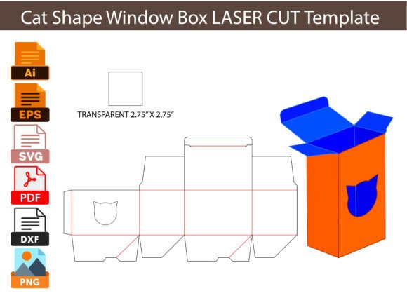 Custom Cat Shape Window LASER CUT Box