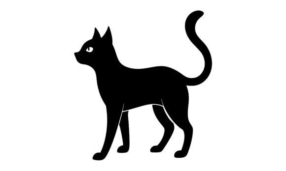 Cute Black Cat Silhouette