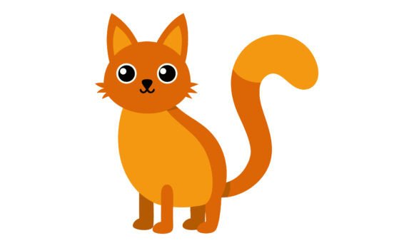 Cute Cartoon Orange Cat Vector