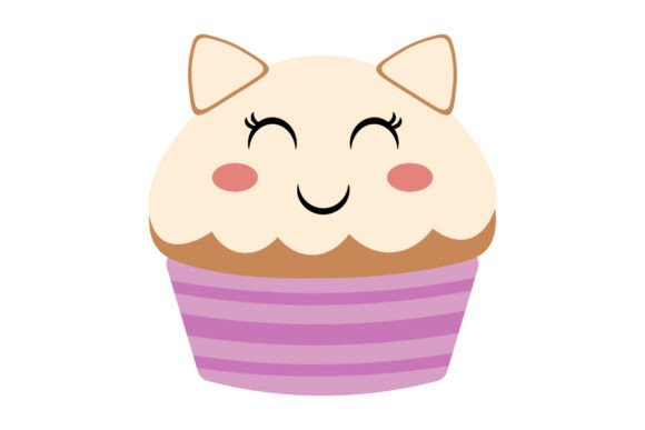 Cute Cupcake with Cat Ears