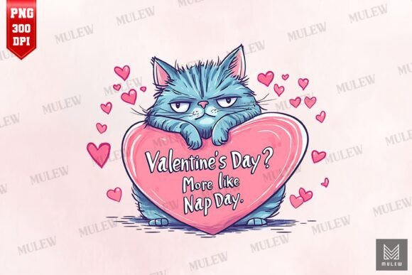 Funny Valenine Cat Sublimation PNG