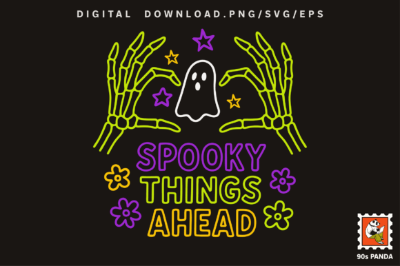 Halloween Neon Color Design Art PNG