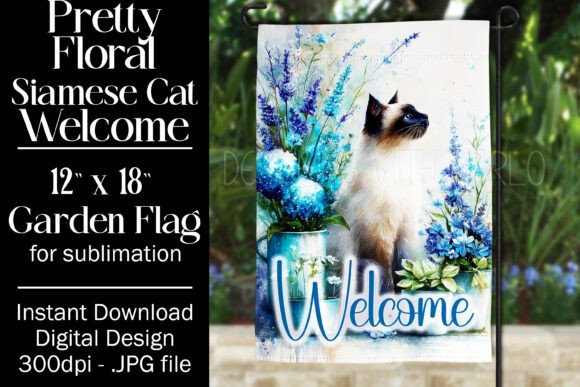 Siamese Cat Garden Flag Sublimation, F3