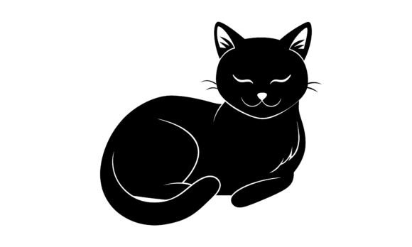 Simple Black Cat Silhouette