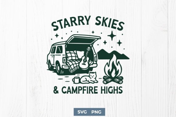 Starry Skies and Campfire Highs SVG PNG