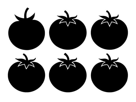 Tomato Silhouette Vector Illustration